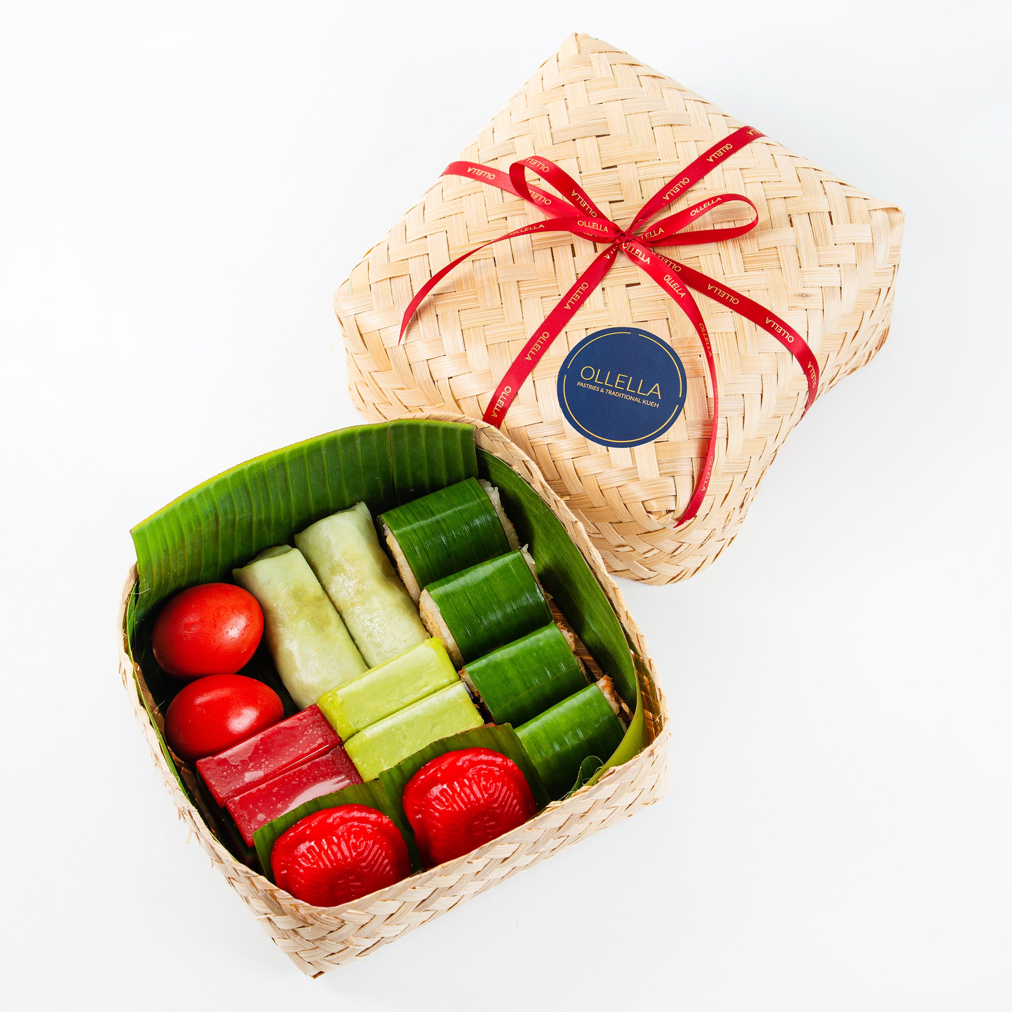 Large Square Bamboo Manyue Kueh Box (12 pcs of kueh)