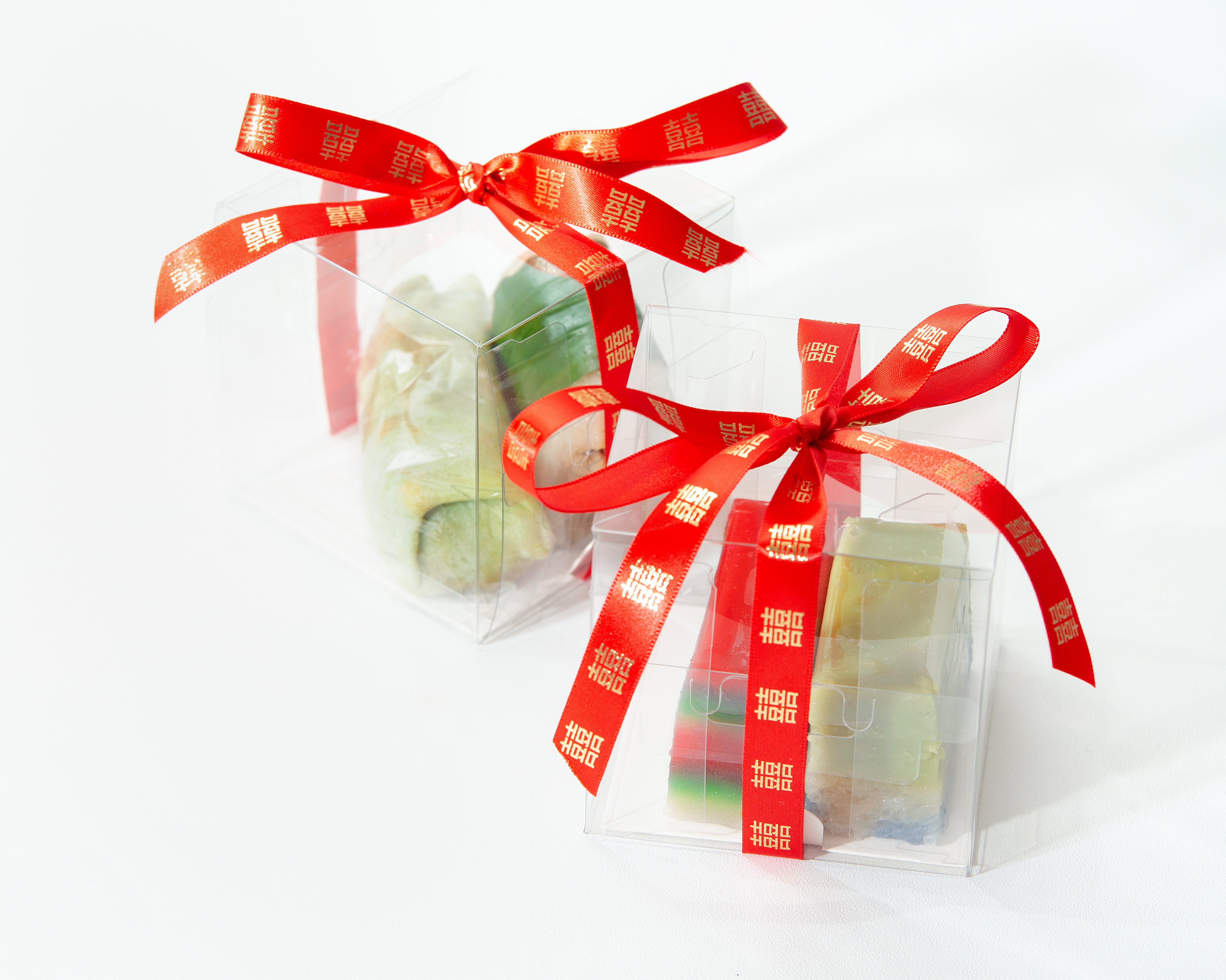 2 pieces Kueh Gift Box (red/blue/wedding ribbon)